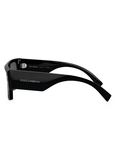 Dolce & Gabbana Men's 56MM Square Sunglasses - Black Dark Grey | Thumbnail 4 Dolce & Gabbana Men's 56MM Square Sunglasses - Black Dark Grey | Thumbnail 4