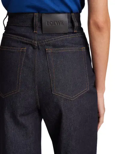 LOEWE Women's High-Rise Wide-Leg Jeans - Raw Denim | Thumbnail 5 LOEWE Women's High-Rise Wide-Leg Jeans - Raw Denim | Thumbnail 5