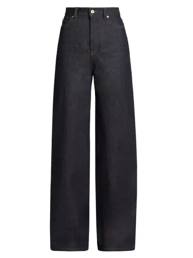 LOEWE Women's High-Rise Wide-Leg Jeans - Raw Denim | Thumbnail 6 LOEWE Women's High-Rise Wide-Leg Jeans - Raw Denim | Thumbnail 6