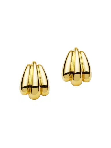 Amber Sceats Women's Zagora Quinnie Fluted 24K-Gold-Plated Drop Earrings - Yellow Gold | Thumbnail 1 Amber Sceats Women's Zagora Quinnie Fluted 24K-Gold-Plated Drop Earrings - Yellow Gold | Thumbnail 1