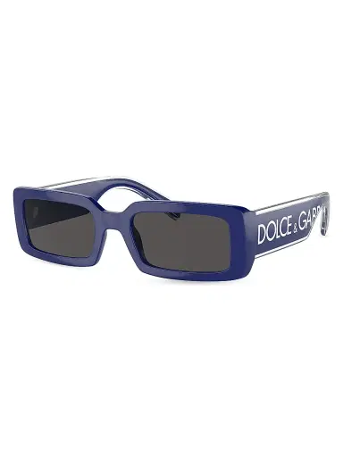 Dolce & Gabbana Men's 53MM Rectangular Sunglasses - Blue | Thumbnail 1 Dolce & Gabbana Men's 53MM Rectangular Sunglasses - Blue | Thumbnail 1