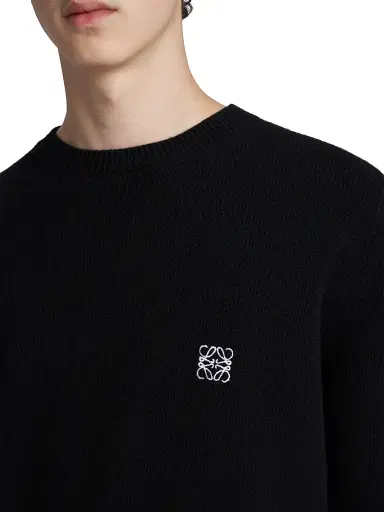 Loewe Men's Logo Wool Crewneck Sweater - Black - Size XXL | Thumbnail 6 Loewe Men's Logo Wool Crewneck Sweater - Black - Size XXL | Thumbnail 6