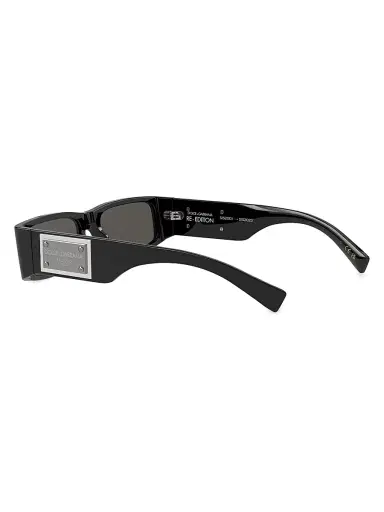 Dolce & Gabbana Men's 55MM Acetate Rectangular Sunglasses - Black | Thumbnail 4 Dolce & Gabbana Men's 55MM Acetate Rectangular Sunglasses - Black | Thumbnail 4