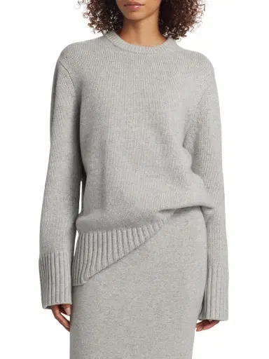 Michael Kors Collection Women's Cashmere Tunic Sweater - Pearl Melange | Thumbnail 2 Michael Kors Collection Women's Cashmere Tunic Sweater - Pearl Melange | Thumbnail 2