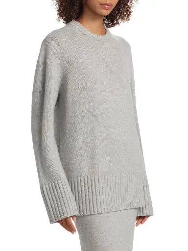Michael Kors Collection Women's Cashmere Tunic Sweater - Pearl Melange | Thumbnail 3 Michael Kors Collection Women's Cashmere Tunic Sweater - Pearl Melange | Thumbnail 3