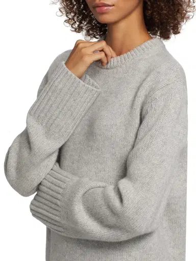 Michael Kors Collection Women's Cashmere Tunic Sweater - Pearl Melange | Thumbnail 5 Michael Kors Collection Women's Cashmere Tunic Sweater - Pearl Melange | Thumbnail 5