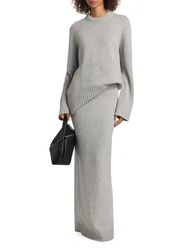 Michael Kors Collection Women's Cashmere Tunic Sweater - Pearl Melange | Thumbnail 1 Michael Kors Collection Women's Cashmere Tunic Sweater - Pearl Melange | Thumbnail 1