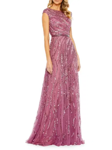 Mac Duggal Women's Embellished A-Line Gown - Plum | Thumbnail 1 Mac Duggal Women's Embellished A-Line Gown - Plum | Thumbnail 1
