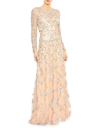 Mac Duggal Women's Bead & Sequin-Embellished A-Line Gown - Midnight | Thumbnail 2 Mac Duggal Women's Bead & Sequin-Embellished A-Line Gown - Midnight | Thumbnail 2