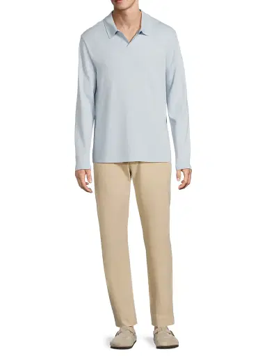 Vince Men's Milano Johnny Collar Shirt - Whitecap | Thumbnail 2 Vince Men's Milano Johnny Collar Shirt - Whitecap | Thumbnail 2
