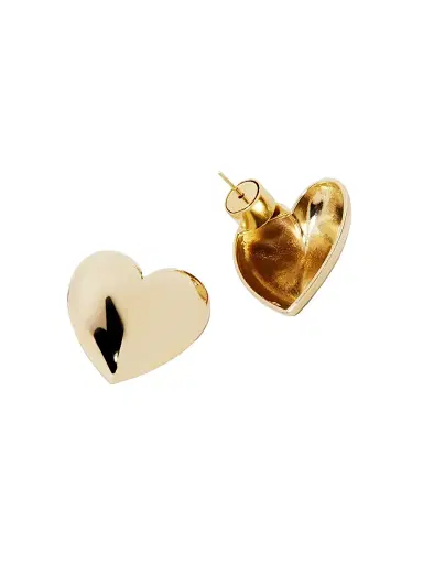 Jennifer Fisher Women's Puffy Heart 10K-Gold-Plated or Silvertone Stud Earrings - Gold | Thumbnail 4 Jennifer Fisher Women's Puffy Heart 10K-Gold-Plated or Silvertone Stud Earrings - Gold | Thumbnail 4