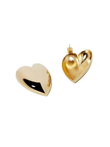 Jennifer Fisher Women's Puffy Heart 10K-Gold-Plated or Silvertone Stud Earrings - Gold | Thumbnail 5 Jennifer Fisher Women's Puffy Heart 10K-Gold-Plated or Silvertone Stud Earrings - Gold | Thumbnail 5