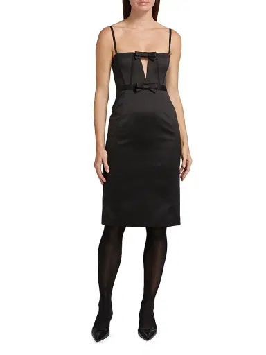 AKNVAS Women's Carmen Knee-Length Satin Dress - Noir | Thumbnail 3 AKNVAS Women's Carmen Knee-Length Satin Dress - Noir | Thumbnail 3