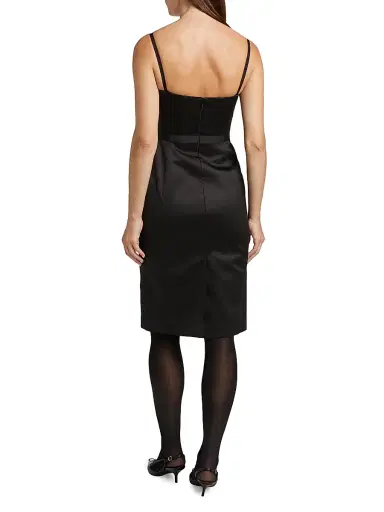 AKNVAS Women's Carmen Knee-Length Satin Dress - Noir | Thumbnail 5 AKNVAS Women's Carmen Knee-Length Satin Dress - Noir | Thumbnail 5