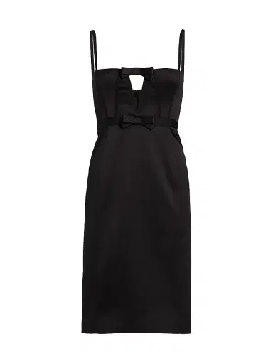 AKNVAS Women's Carmen Knee-Length Satin Dress - Noir | Thumbnail 1 AKNVAS Women's Carmen Knee-Length Satin Dress - Noir | Thumbnail 1