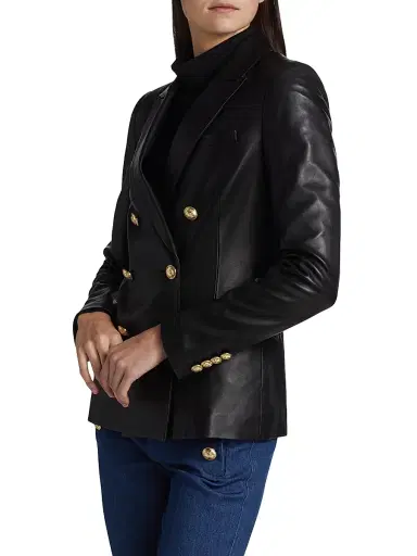 DEREK LAM 10 CROSBY Women's Franklin Double-Breasted Leather Jacket | Thumbnail 4 DEREK LAM 10 CROSBY Women's Franklin Double-Breasted Leather Jacket | Thumbnail 4