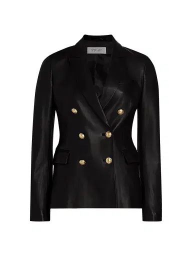 DEREK LAM 10 CROSBY Women's Franklin Double-Breasted Leather Jacket | Thumbnail 1 DEREK LAM 10 CROSBY Women's Franklin Double-Breasted Leather Jacket | Thumbnail 1