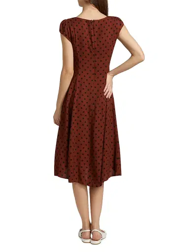 Reformation Women's Wilda Polka-Dot Dress - Fig Jam Dot | Thumbnail 5 Reformation Women's Wilda Polka-Dot Dress - Fig Jam Dot | Thumbnail 5