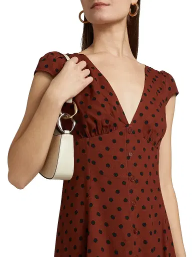 Reformation Women's Wilda Polka-Dot Dress - Fig Jam Dot | Thumbnail 6 Reformation Women's Wilda Polka-Dot Dress - Fig Jam Dot | Thumbnail 6
