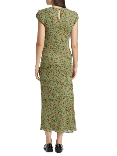 Reformation Women's Leana Floral Georgette Midi-Dres - Ponderosa | Thumbnail 5 Reformation Women's Leana Floral Georgette Midi-Dres - Ponderosa | Thumbnail 5