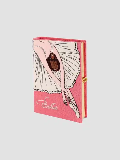 Olympia Le-Tan Women's Dance Ballerina Embroidered Book Clutch - Hibiscus | Thumbnail 3 Olympia Le-Tan Women's Dance Ballerina Embroidered Book Clutch - Hibiscus | Thumbnail 3