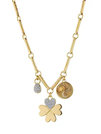 Foundrae Women's True Love & Balance 18K Yellow Gold & 0.42 TCW Diamond Element Chain Necklace - Yellow Gold | Thumbnail 1 Foundrae Women's True Love & Balance 18K Yellow Gold & 0.42 TCW Diamond Element Chain Necklace - Yellow Gold | Thumbnail 1