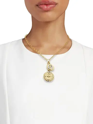 Foundrae Women's Vivacity 18K Yellow & White Gold & 0.15 TCW Diamond Midsize Mixed Link Necklace - Yellow Gold | Thumbnail 2 Foundrae Women's Vivacity 18K Yellow & White Gold & 0.15 TCW Diamond Midsize Mixed Link Necklace - Yellow Gold | Thumbnail 2