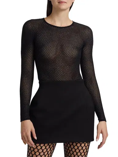 Wardrobe.NYC Women's RHW Wool-Blend Mesh Bodysuit - Black - Size Small | Thumbnail 3 Wardrobe.NYC Women's RHW Wool-Blend Mesh Bodysuit - Black - Size Small | Thumbnail 3