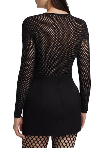 Wardrobe.NYC Women's RHW Wool-Blend Mesh Bodysuit - Black - Size Small | Thumbnail 5 Wardrobe.NYC Women's RHW Wool-Blend Mesh Bodysuit - Black - Size Small | Thumbnail 5