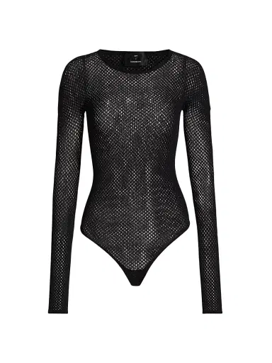 Wardrobe.NYC Women's RHW Wool-Blend Mesh Bodysuit - Black - Size Small | Thumbnail 1 Wardrobe.NYC Women's RHW Wool-Blend Mesh Bodysuit - Black - Size Small | Thumbnail 1
