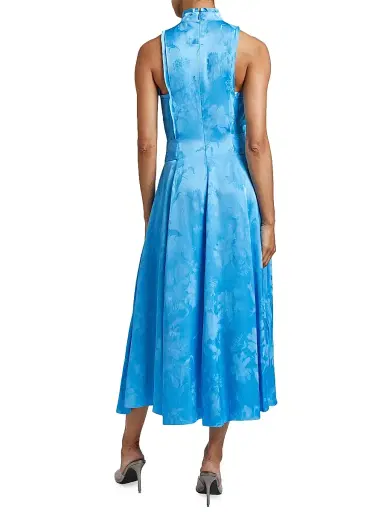Santorelli Women's Taylor Belted Jacquard Midi-Dress - Cornflower | Thumbnail 3 Santorelli Women's Taylor Belted Jacquard Midi-Dress - Cornflower | Thumbnail 3