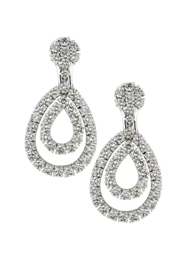 Chopard Women's L'Heure Du Diamant 18K White Gold & 6.75 TCW Diamond Teardrop Earrings - White Gold | Thumbnail 1 Chopard Women's L'Heure Du Diamant 18K White Gold & 6.75 TCW Diamond Teardrop Earrings - White Gold | Thumbnail 1