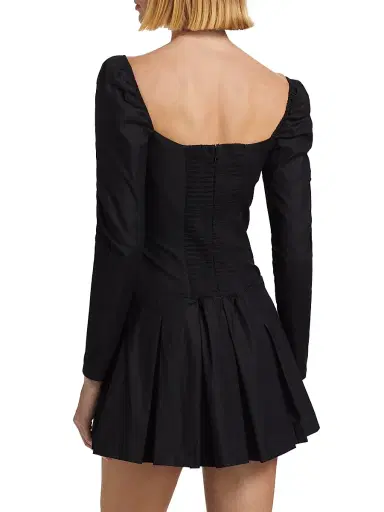 Reformation Women's Luella Poplin Square-Neck Minidress - Black | Thumbnail 5 Reformation Women's Luella Poplin Square-Neck Minidress - Black | Thumbnail 5