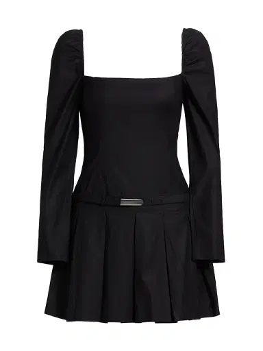 Reformation Women's Luella Poplin Square-Neck Minidress - Black | Thumbnail 1 Reformation Women's Luella Poplin Square-Neck Minidress - Black | Thumbnail 1