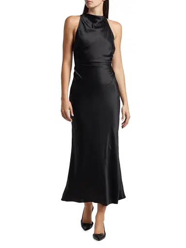 Reformation Women's Casette Silk Maxi Dress - Black | Thumbnail 3 Reformation Women's Casette Silk Maxi Dress - Black | Thumbnail 3