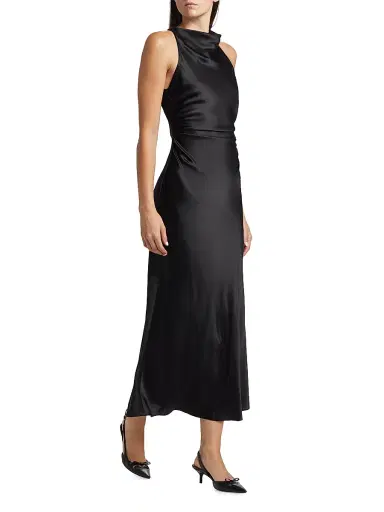 Reformation Women's Casette Silk Maxi Dress - Black | Thumbnail 4 Reformation Women's Casette Silk Maxi Dress - Black | Thumbnail 4