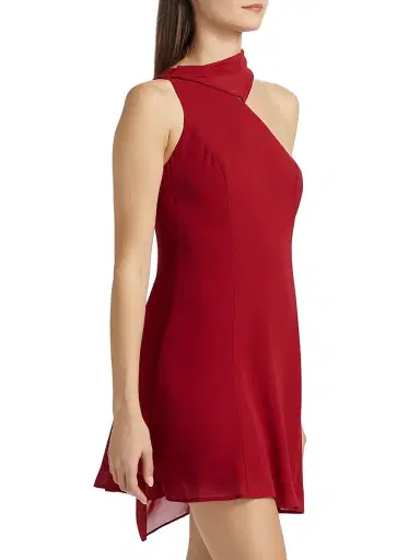 Reformation Women's Rossi Asymmetrical Cocktail Dress - Sangre | Thumbnail 4 Reformation Women's Rossi Asymmetrical Cocktail Dress - Sangre | Thumbnail 4