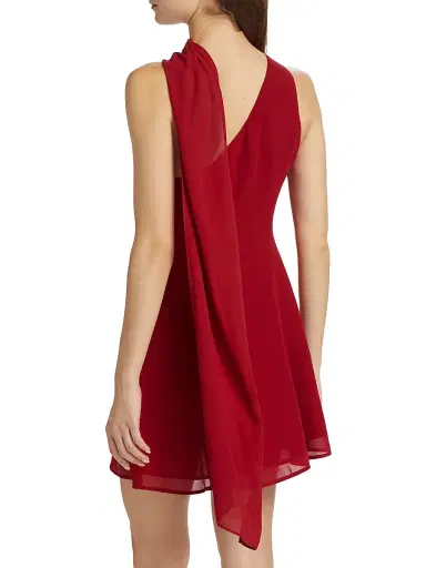 Reformation Women's Rossi Asymmetrical Cocktail Dress - Sangre | Thumbnail 5 Reformation Women's Rossi Asymmetrical Cocktail Dress - Sangre | Thumbnail 5