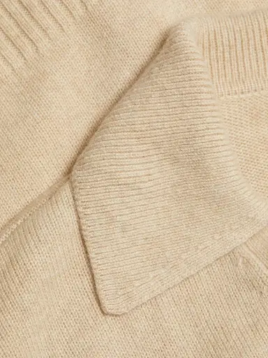 Reformation Women's Sawyer Oversized Cashmere & Wool Polo Sweater - Eco Beige | Thumbnail 7 Reformation Women's Sawyer Oversized Cashmere & Wool Polo Sweater - Eco Beige | Thumbnail 7