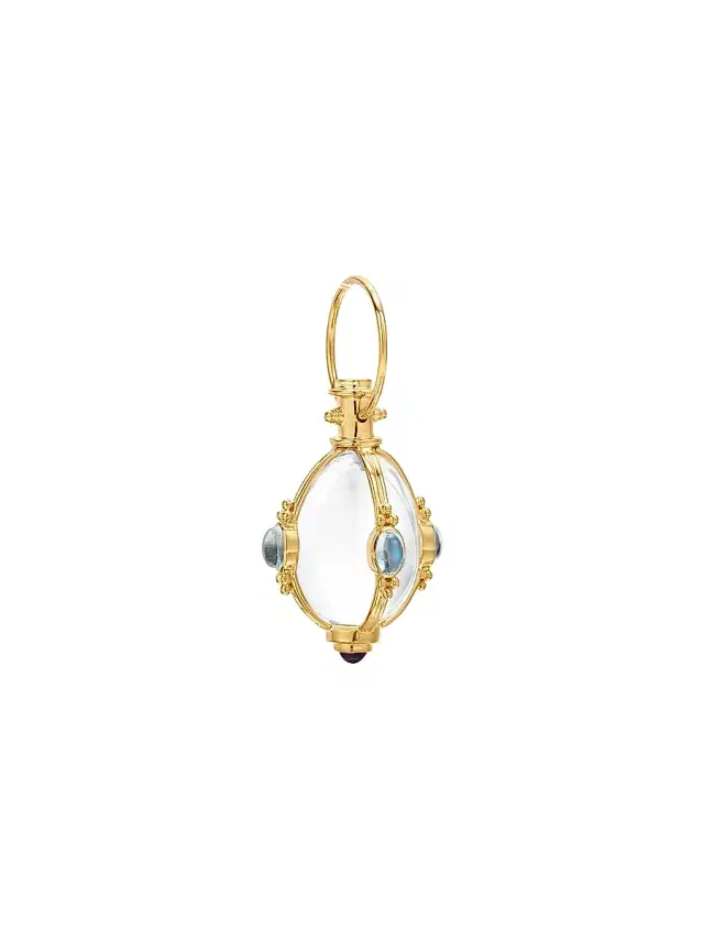 Women's Florence86 Rock Crystal, Royal Blue Moonstone & 18K Yellow Gold Charm - Yellow Gold Women's Florence86 Rock Crystal, Royal Blue Moonstone & 18K Yellow Gold Charm - Yellow Gold
