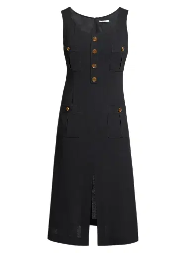 Santorelli Women's Virgin Wool A-Line Midi-Dress - Black | Thumbnail 1 Santorelli Women's Virgin Wool A-Line Midi-Dress - Black | Thumbnail 1