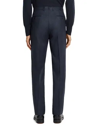Zegna Men's Wool Trousers - Dark Blue - Size 42 | Thumbnail 4 Zegna Men's Wool Trousers - Dark Blue - Size 42 | Thumbnail 4