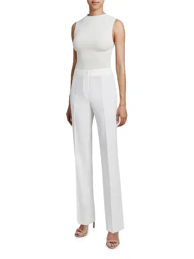 Santorelli Women's Virgin Wool Straight-Leg Pants - Shell | Thumbnail 2 Santorelli Women's Virgin Wool Straight-Leg Pants - Shell | Thumbnail 2