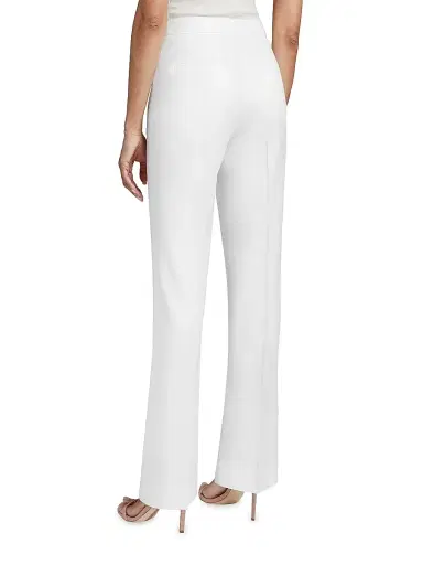 Santorelli Women's Virgin Wool Straight-Leg Pants - Shell | Thumbnail 4 Santorelli Women's Virgin Wool Straight-Leg Pants - Shell | Thumbnail 4