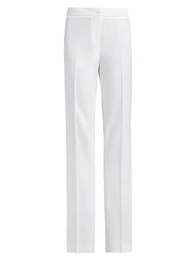 Santorelli Women's Virgin Wool Straight-Leg Pants - Shell | Thumbnail 1 Santorelli Women's Virgin Wool Straight-Leg Pants - Shell | Thumbnail 1