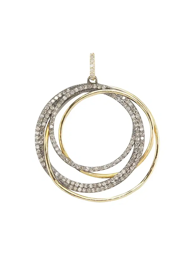 Women's 14K Yellow Gold, Rhodium-Plated Silver & 1.06 TCW Diamond Ring Pendant - Sterling Silver Yellow Gold Women's 14K Yellow Gold, Rhodium-Plated Silver & 1.06 TCW Diamond Ring Pendant - Sterling Silver Yellow Gold