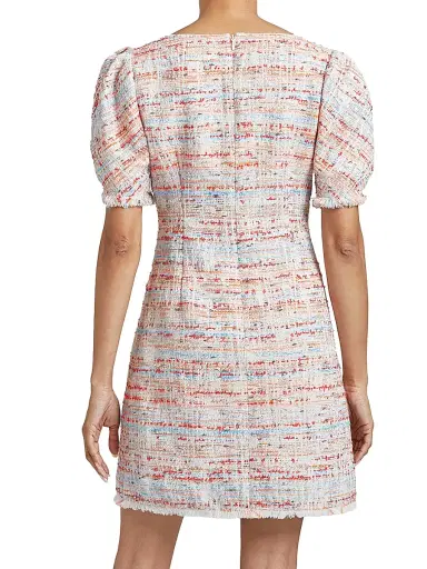 Santorelli Women's Bianca Cotton-Blend Tweed Short-Sleeve Minidress | Thumbnail 5 Santorelli Women's Bianca Cotton-Blend Tweed Short-Sleeve Minidress | Thumbnail 5