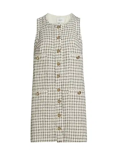 Reformation Women's Tropez Plaid Sleeveless Minidress - Cream Check - Size 12 | Thumbnail 1 Reformation Women's Tropez Plaid Sleeveless Minidress - Cream Check - Size 12 | Thumbnail 1