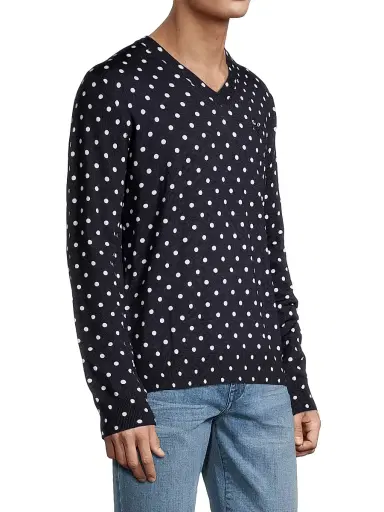 Comme des Garçons PLAY Men's Polka Dot Wool Sweater - Merlot | Thumbnail 4 Comme des Garçons PLAY Men's Polka Dot Wool Sweater - Merlot | Thumbnail 4