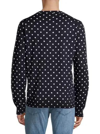 Comme des Garçons PLAY Men's Polka Dot Wool Sweater - Merlot | Thumbnail 5 Comme des Garçons PLAY Men's Polka Dot Wool Sweater - Merlot | Thumbnail 5